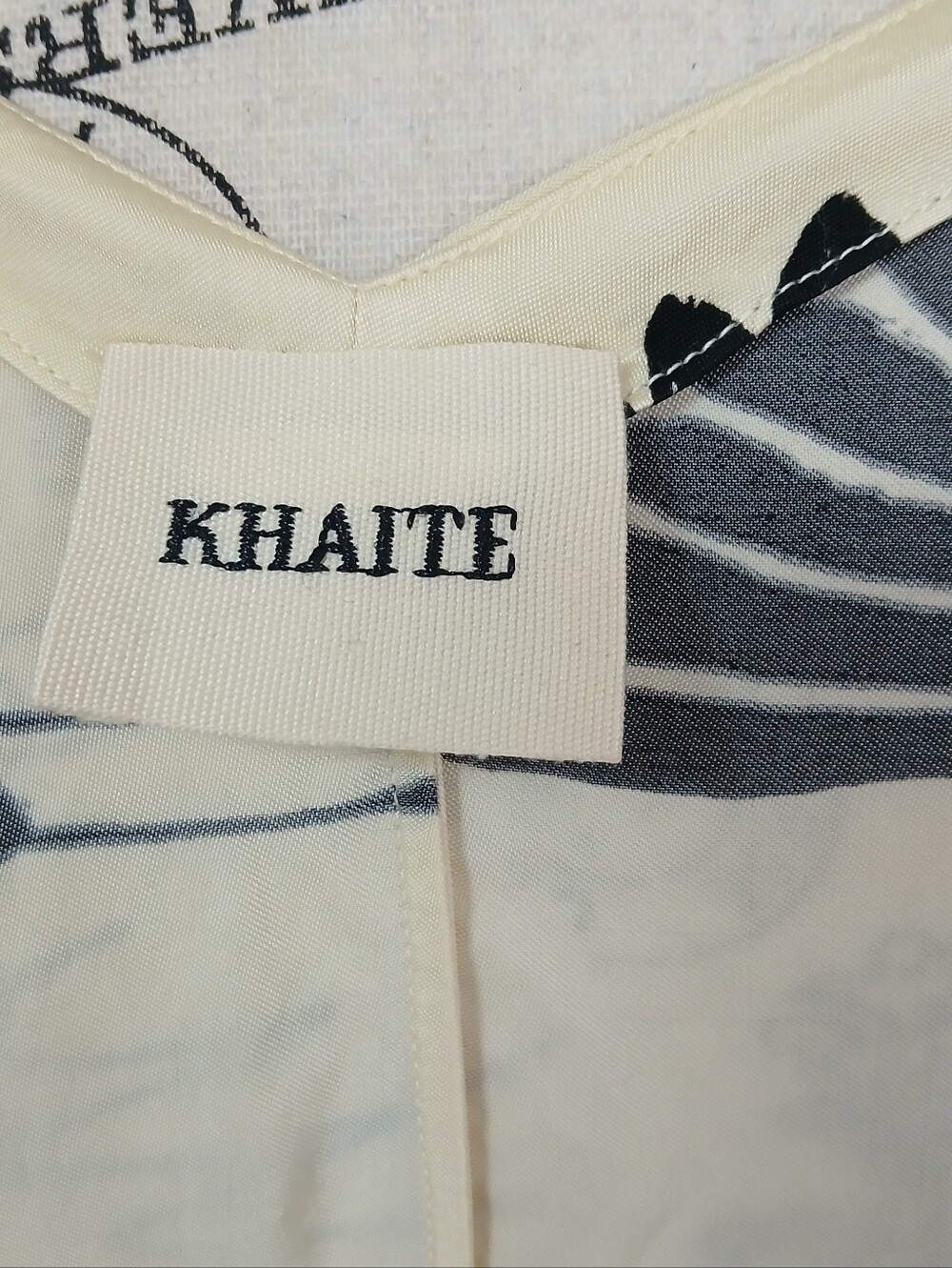 KHAITE Zelma Black & Cream Crane Print Dress - Picture 13 of 16